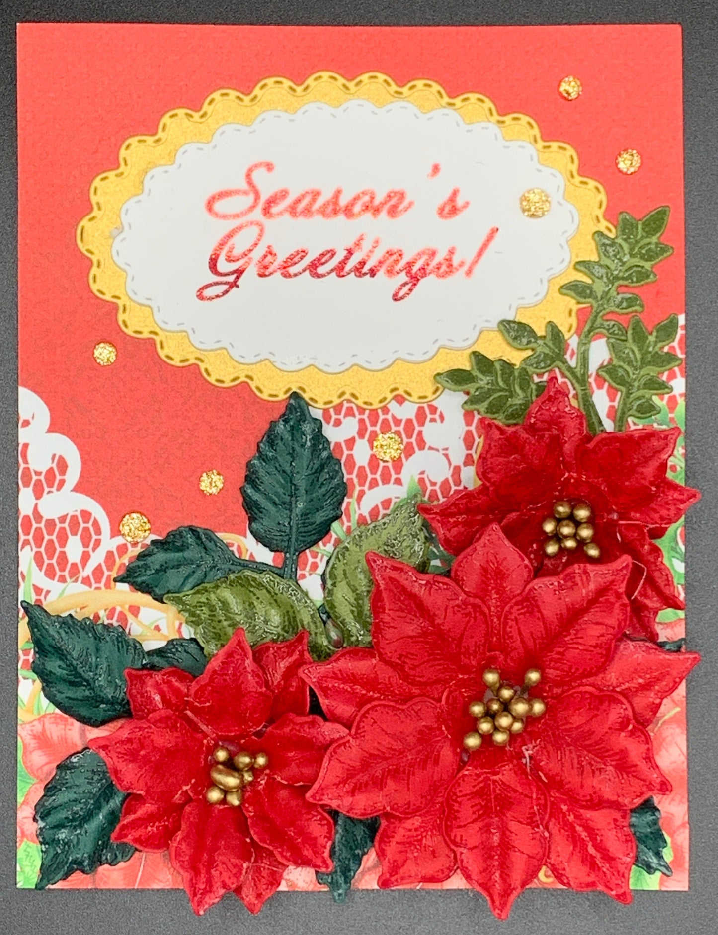 3D Poinsettia Christmas Card