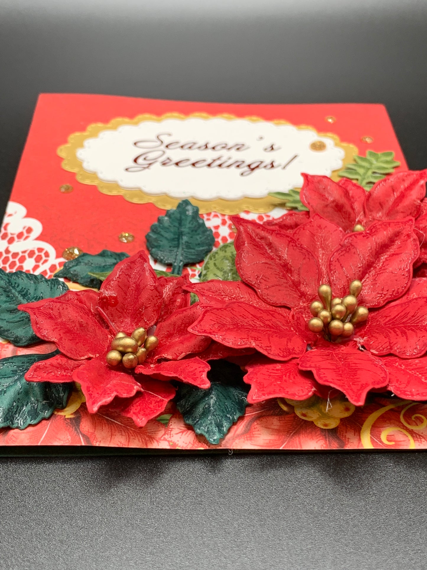 3D Poinsettia Christmas Card