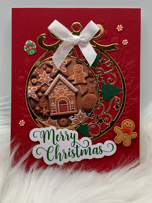 Gingerbread House and Ornament Christmas Card
