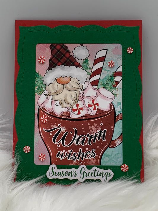 Gnome in a Cup of Hot Chocolate Christmas Card