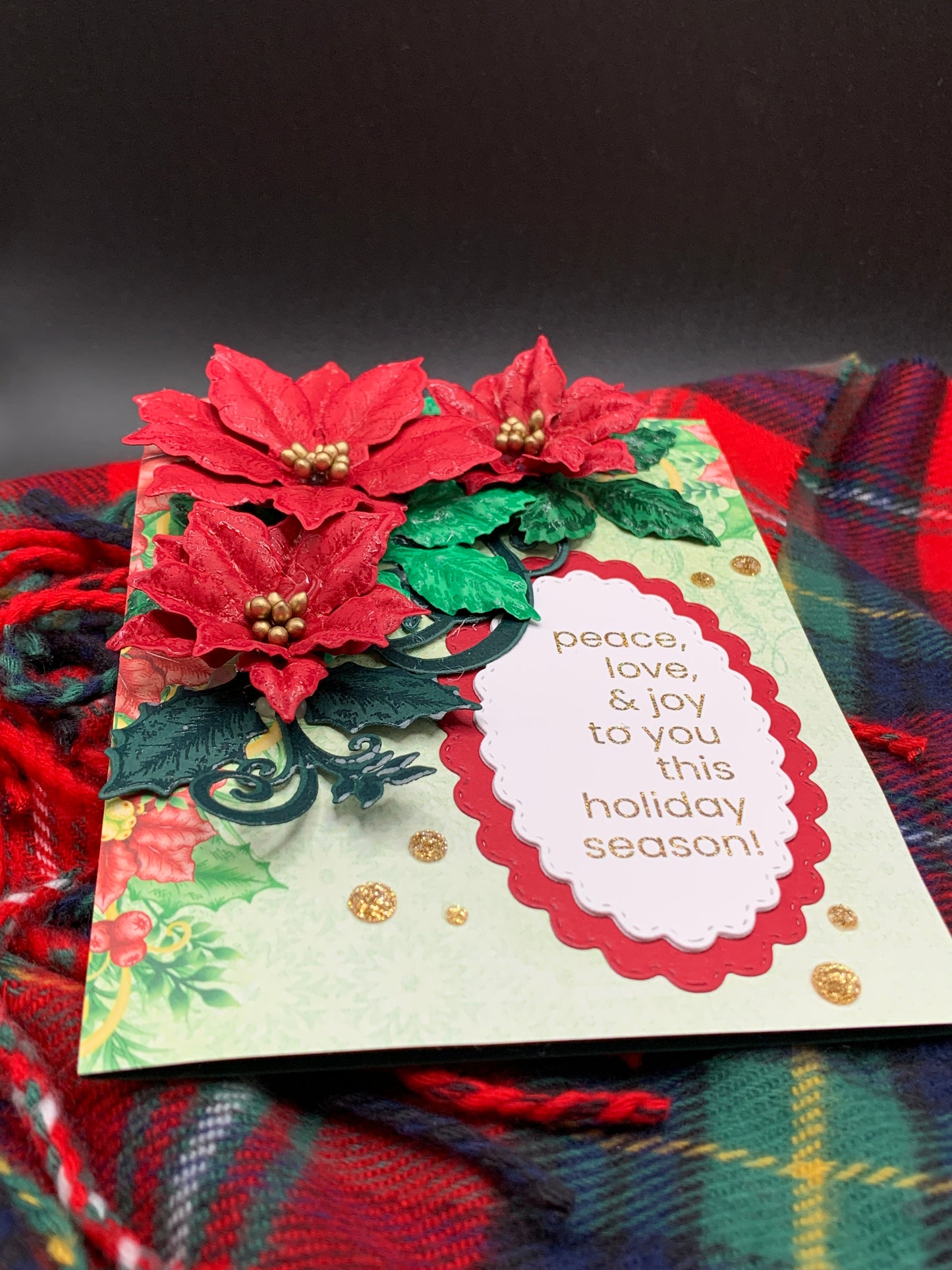 3D Poinsettia Christmas Card